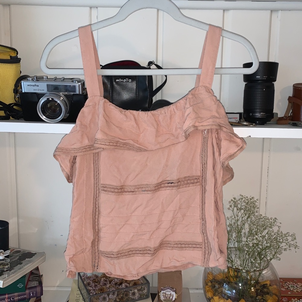 Pink top with lace details